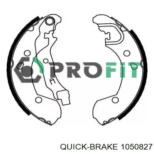 Монтажный комплект задних барабанных колодок 1050827 Quick Brake