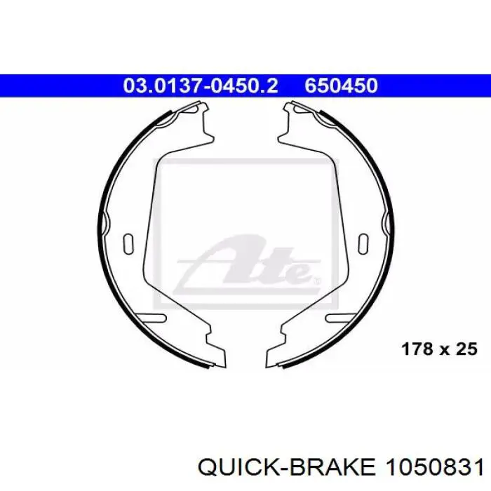 Монтажный комплект задних барабанных колодок Quick Brake 1050831
