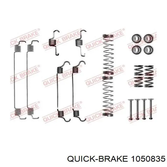 105-0835 Quick Brake kit de montagem das sapatas traseiras de tambor