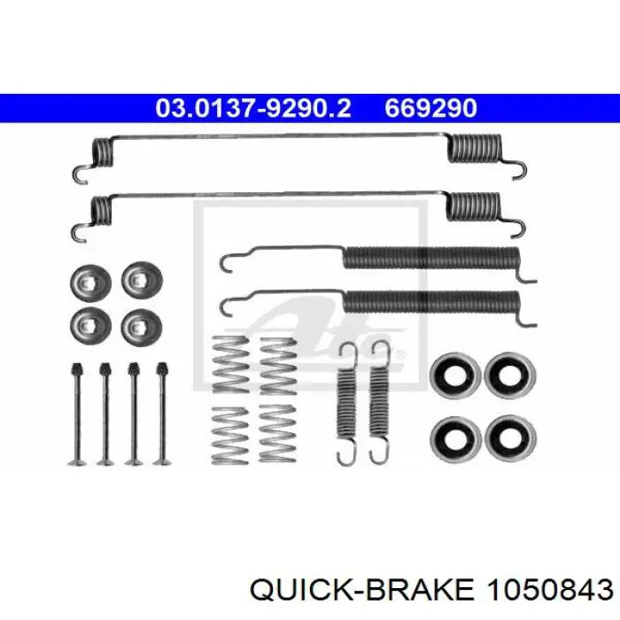 Juego de reparación, pastillas de frenos 1050843 Quick Brake