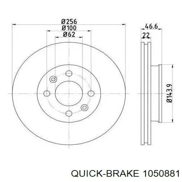 Ремкомплект задних тормозов 1050881 Quick Brake