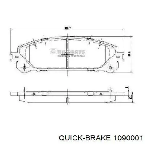 Ремкомплект тормозных колодок Quick Brake 1090001