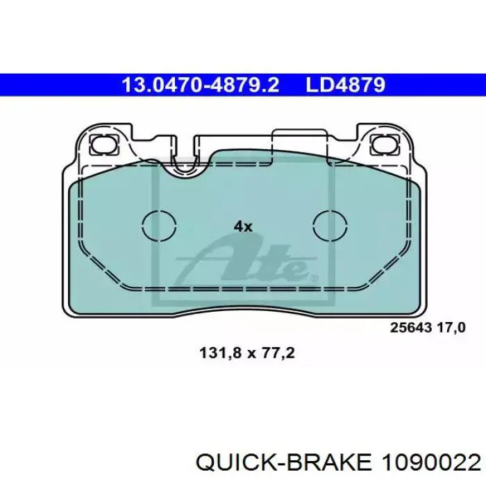 109-0022 Quick Brake ремкомплект тормозов передних