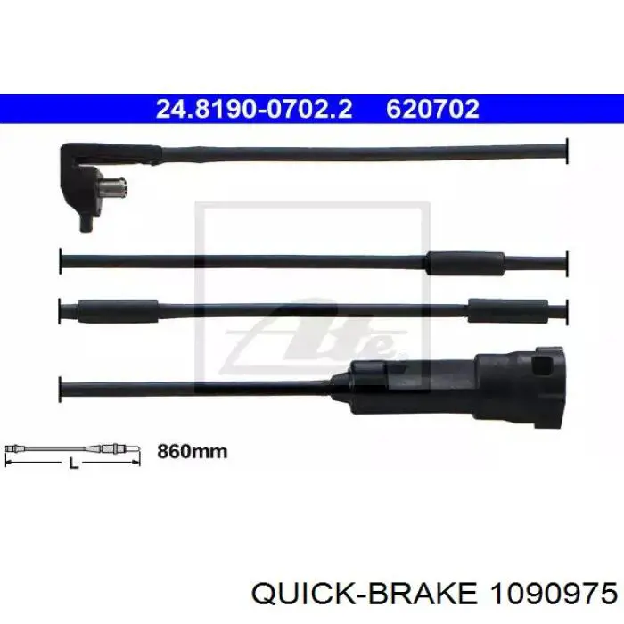 Ремкомплект тормозных колодок Quick Brake 1090975