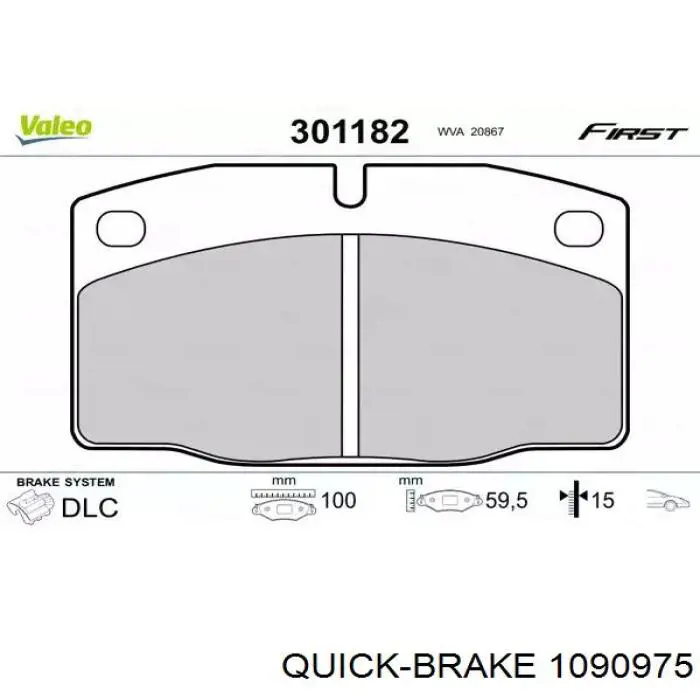 Купить 1090975 Quick Brake Ремкомплект тормозных колодок