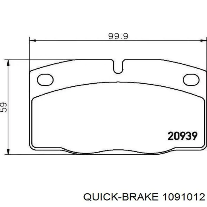 Ремкомплект тормозных колодок Quick Brake 1091012
