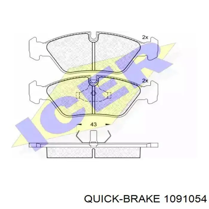 Conjunto De Muelles Almohadilla Discos Delanteros 1091054 Quick Brake