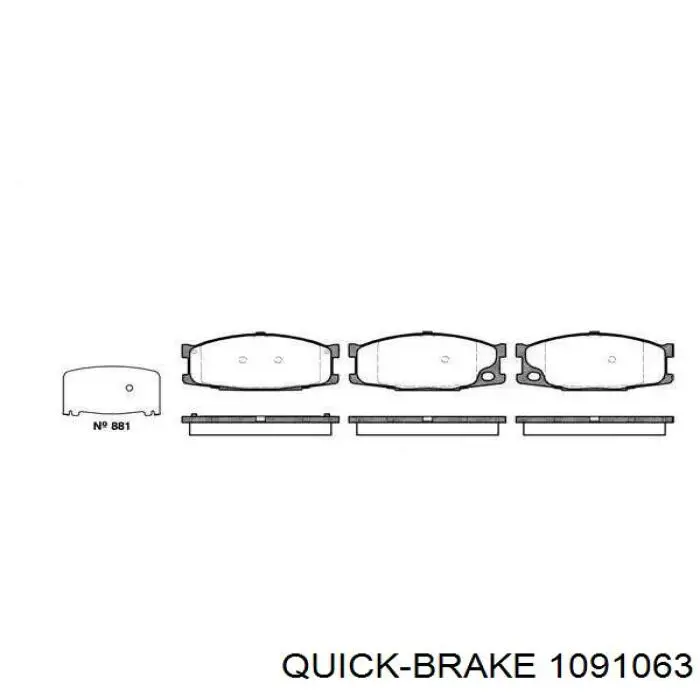 1091063 Quick Brake kit de molas de fixação de sapatas de disco dianteiras