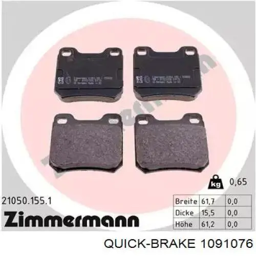 109-1076 Quick Brake kit de reparação das sapatas do freio