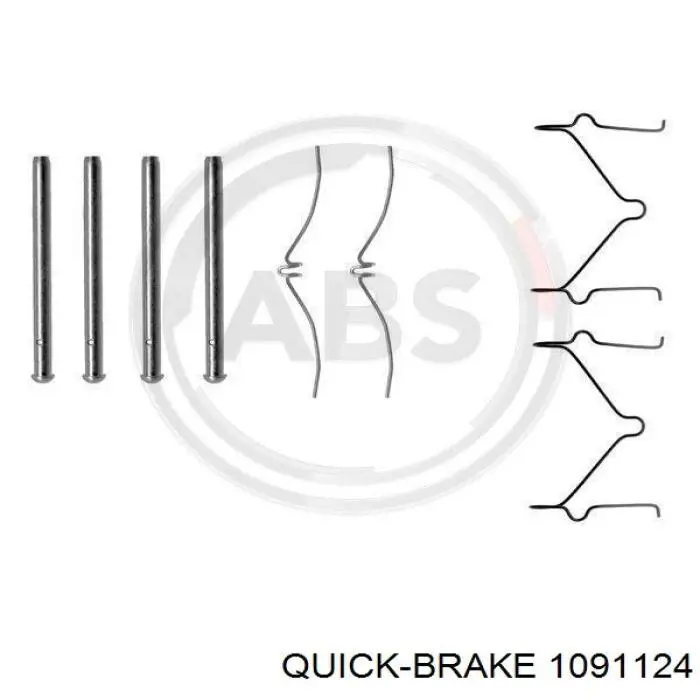 109-1124 Quick Brake kit de molas de fixação de sapatas de disco dianteiras