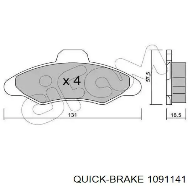 Ремкомплект тормозных колодок Quick Brake 1091141