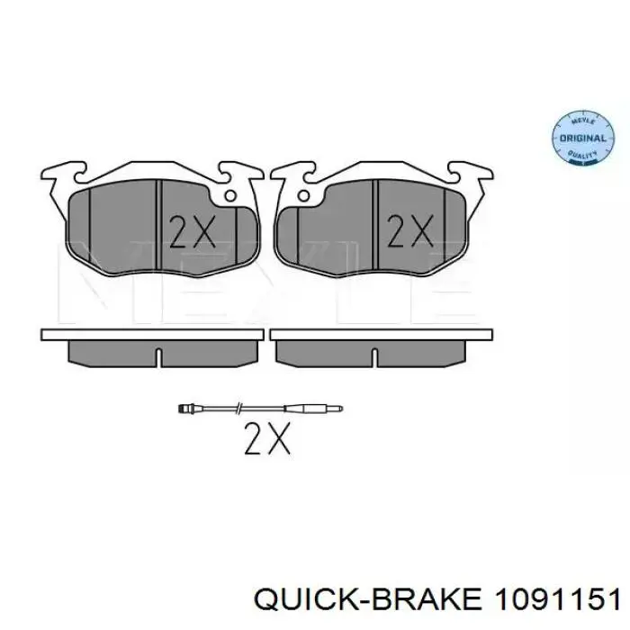 Juego de reparación, pastillas de frenos 1091151 Quick Brake