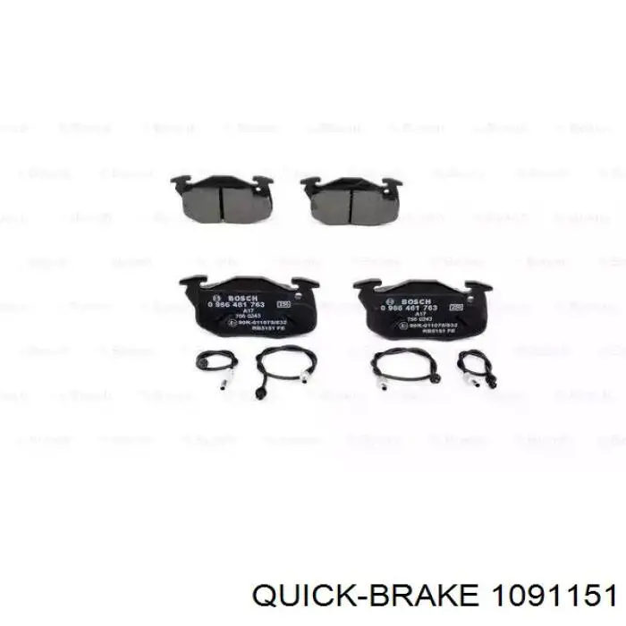 Ремкомплект тормозных колодок Quick Brake 1091151 цена, от 5.47 USD