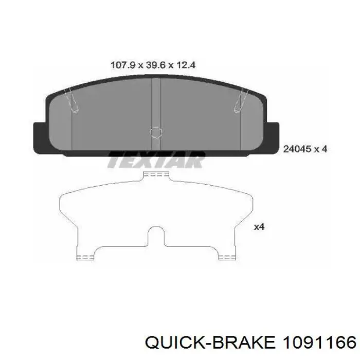 Ремкомплект тормозных колодок 1091166 Quick Brake