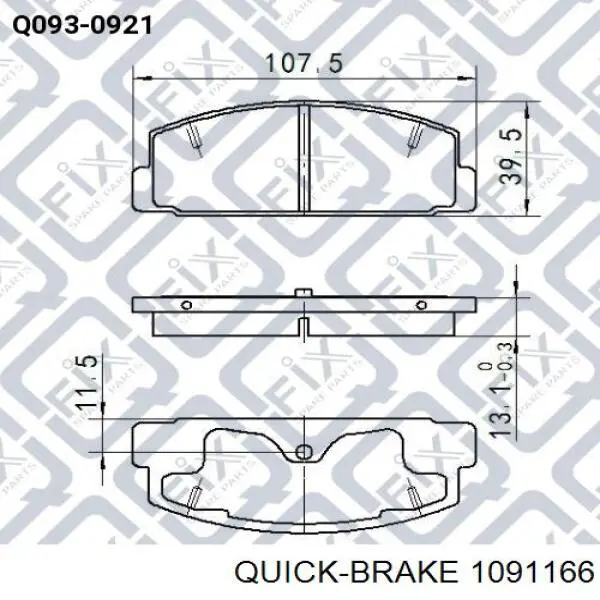 1091166 Quick Brake Ремкомплект торм. колодок