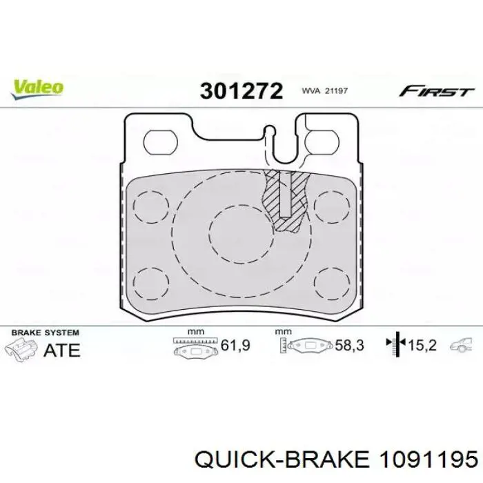 109-1195 Quick Brake kit de reparação das sapatas do freio