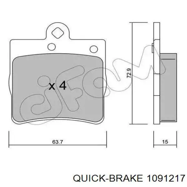 Ремкомплект тормозных колодок Quick Brake 1091217 цена, от 4.49 USD