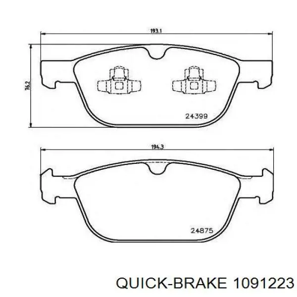 Комплект пружинок крепления дисковых колодок передних 1091223 Quick Brake
