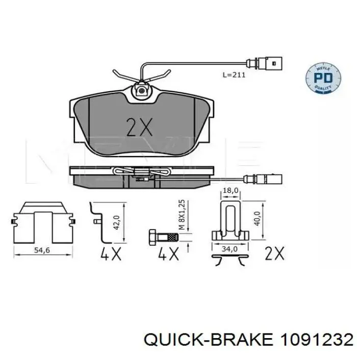 Комплект пружинок крепления дисковых колодок задних Quick Brake 1091232 цена, от 4.71 USD