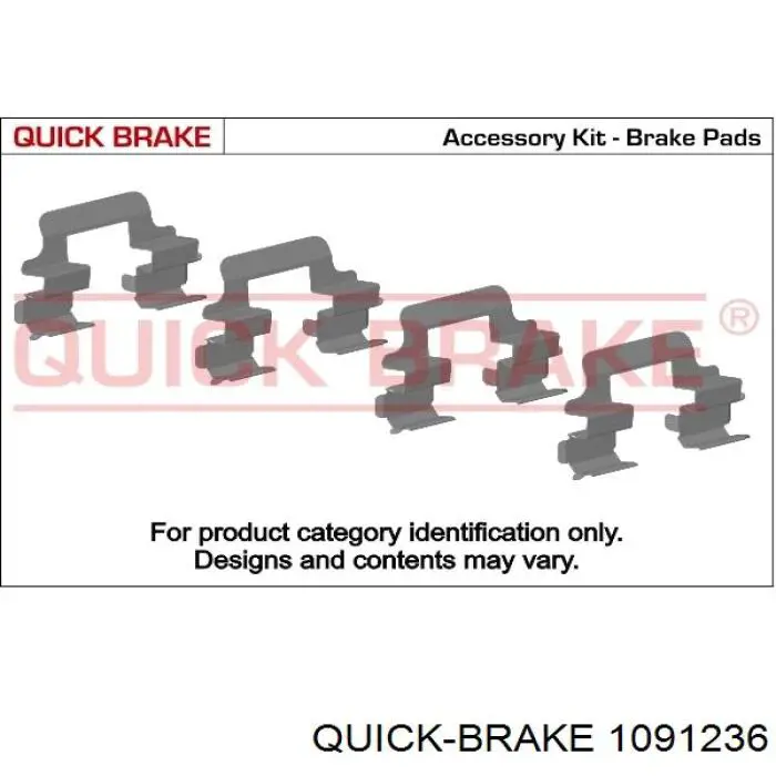 1091236 Quick Brake kit de molas de fixação de sapatas de disco dianteiras