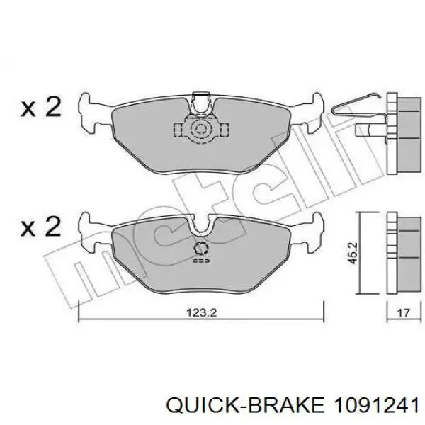 Conjunto De Muelles Almohadilla Discos Traseros 1091241 Quick Brake