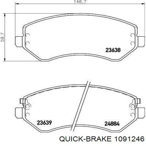 1091246 Quick Brake Комплект пружинок крепления дисковых передних колодок