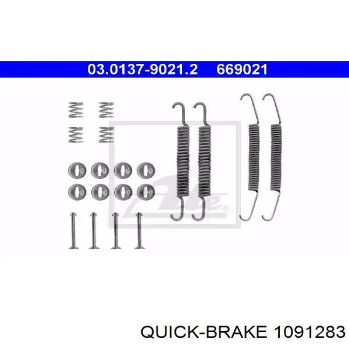Комплект пружинок крепления дисковых колодок задних 1091283 Quick Brake