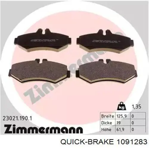 Комплект пружинок крепления дисковых колодок задних Quick Brake 1091283 цена, от 3.44 USD