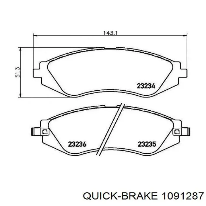 Комплект пружинок кріплення дискових колодок, передніх 1091287 Quick Brake