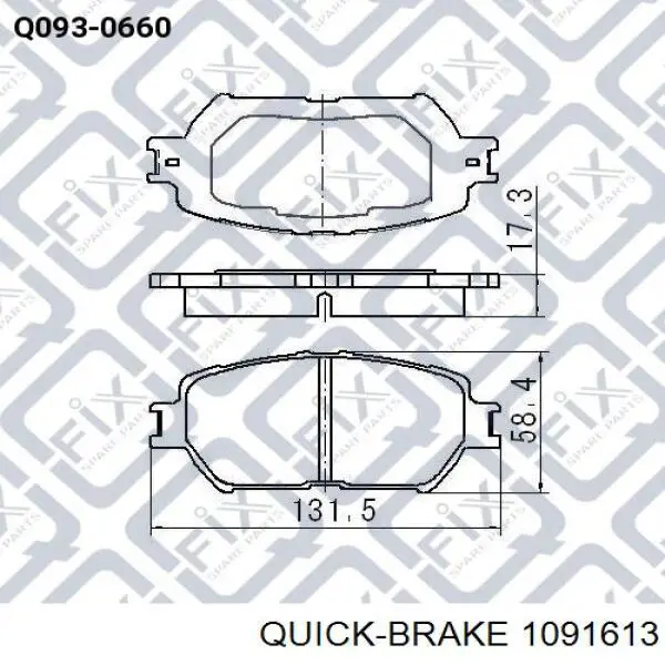 Ремкомплект передних тормозов Quick Brake 1091613