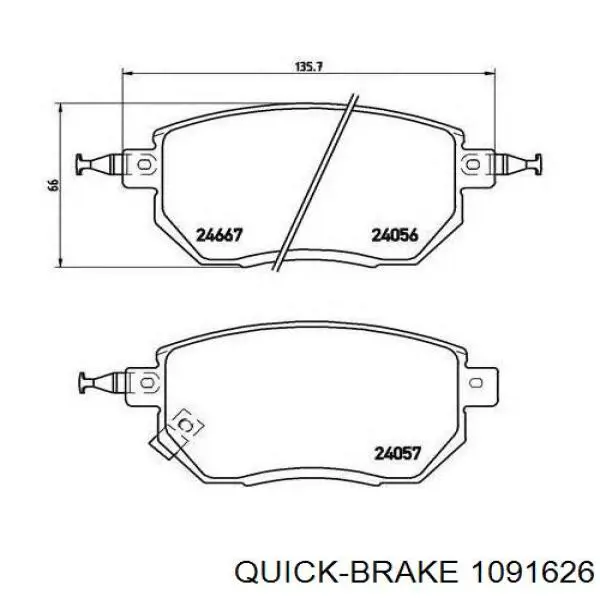 Комплект пружинок крепления передних дисковых колодок Quick Brake 1091626