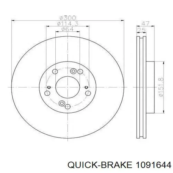 1091644 Quick Brake Комплект пружинок крепления дисковых передних колодок