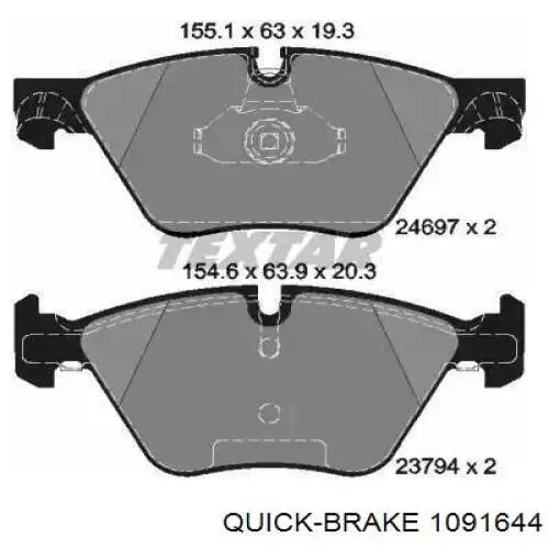 Conjunto De Muelles Almohadilla Discos Delanteros 1091644 Quick Brake