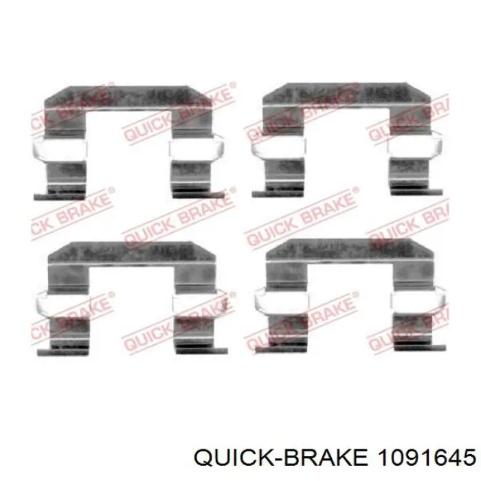 109-1645 Quick Brake kit de molas de fixação de sapatas de disco dianteiras