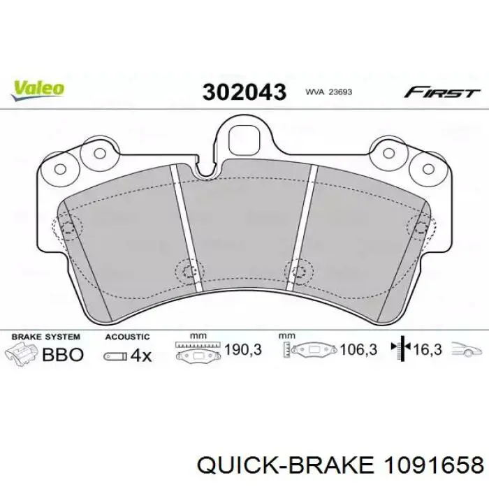 Комплект пружинок крепления дисковых колодок, передних Quick Brake 1091658 цена, от 12.46 USD