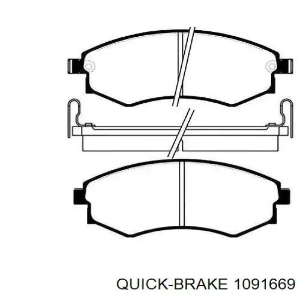 Комплект пружинок крепления дисковых колодок передних 1091669 Quick Brake