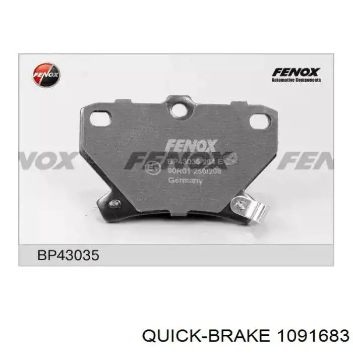 1091683 Quick Brake Комплект пружинок крепления дисковых колодок, задних