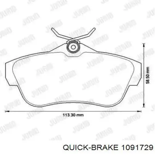 Комплект пружинок крепления дисковых колодок передних 1091729 Quick Brake