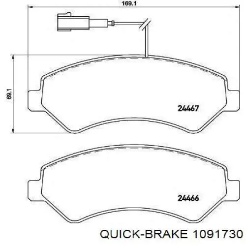 Комплект пружинок крепления дисковых колодок, передних Quick Brake 1091730 цена, от 4.32 USD