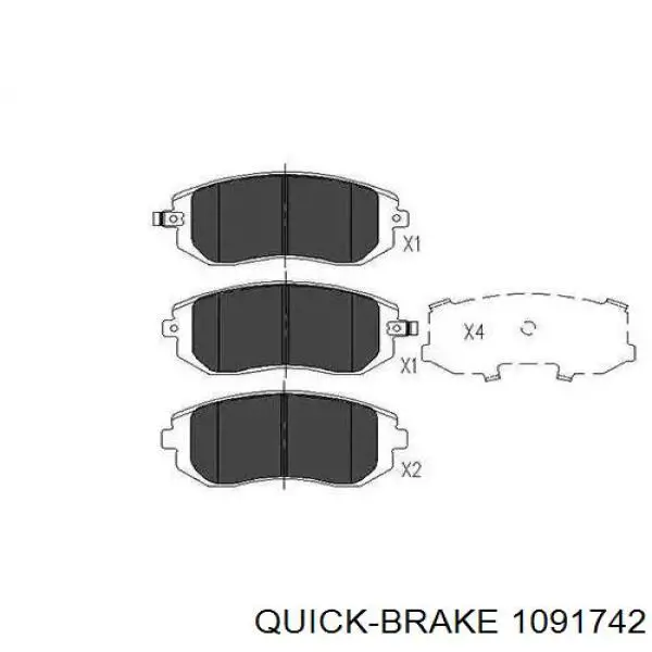 Комплект пружинок крепления передних дисковых колодок Quick Brake 1091742