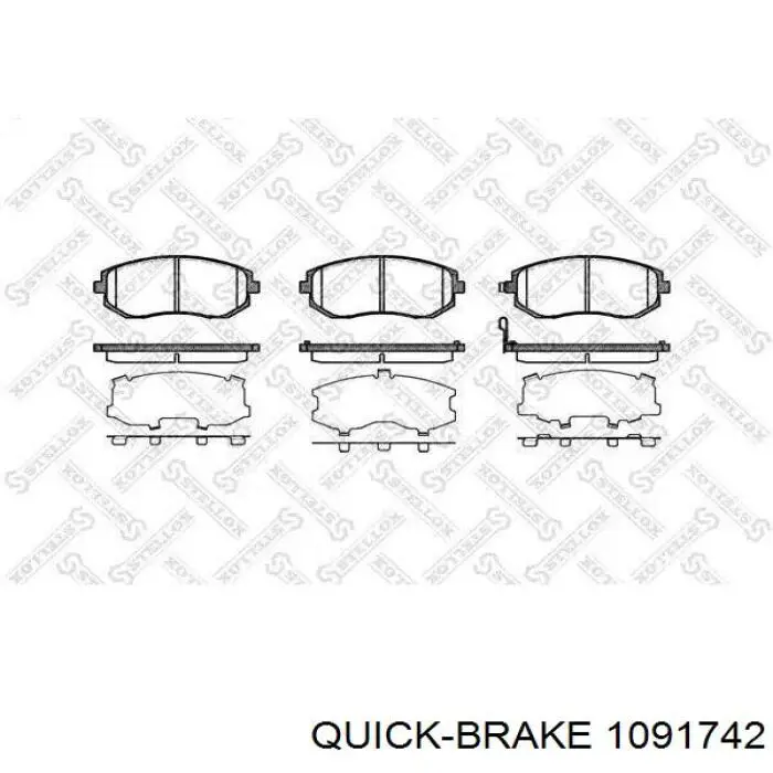 1091742 Quick Brake Комплект пружинок крепления дисковых передних колодок