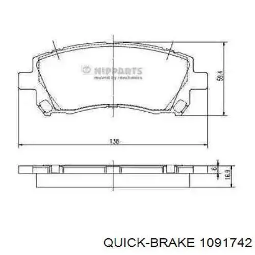 Комплект пружинок крепления дисковых колодок, передних Quick Brake 1091742 цена, от 3.57 USD