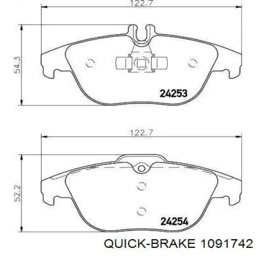Комплект пружинок крепления дисковых колодок передних 1091742 Quick Brake