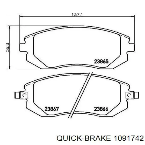 Купить 1091742 Quick Brake Комплект пружинок крепления дисковых колодок передних