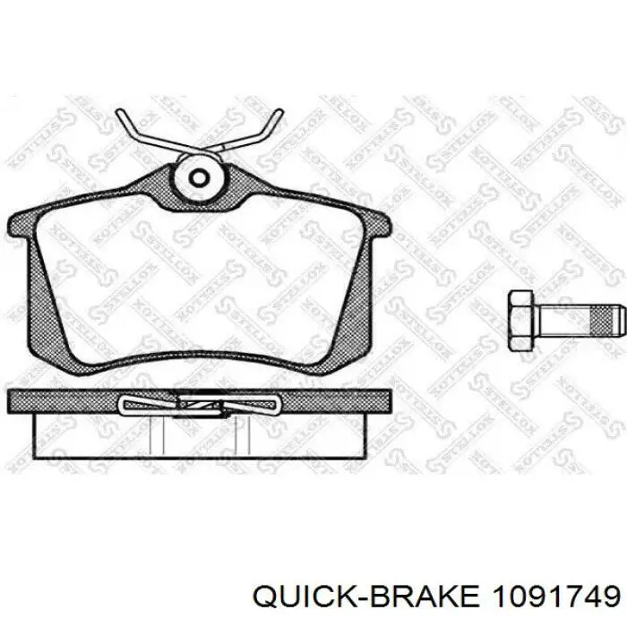 Пластина противоскрипная крепления тормозной колодки задней 1091749 Quick Brake