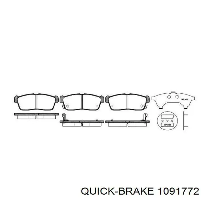 Комплект пружинок крепления дисковых колодок, передних Quick Brake 1091772 цена, от 4.95 USD