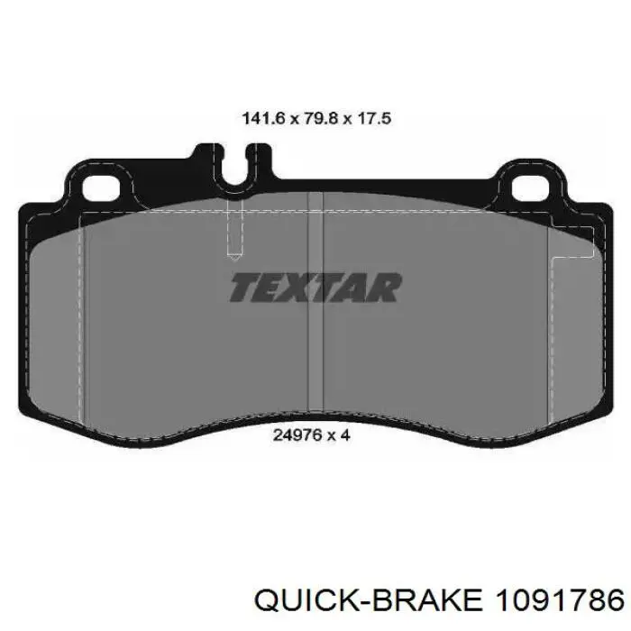 1091786 Quick Brake kit de molas de fixação de sapatas de disco dianteiras