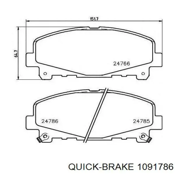 Conjunto De Muelles Almohadilla Discos Delanteros 1091786 Quick Brake