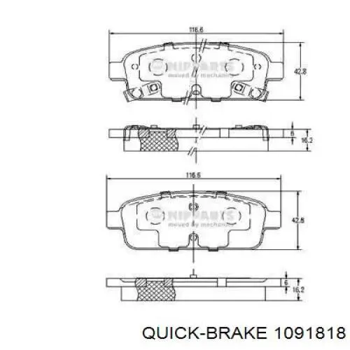 Комплект пружинок крепления дисковых колодок задних Quick Brake 1091818 цена, от 7.74 USD