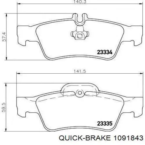 1091843 Quick Brake kit de molas de fixação de sapatas de disco traseiras